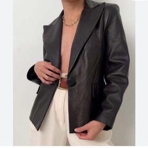 Banana Republic Dark Leather Blazer
